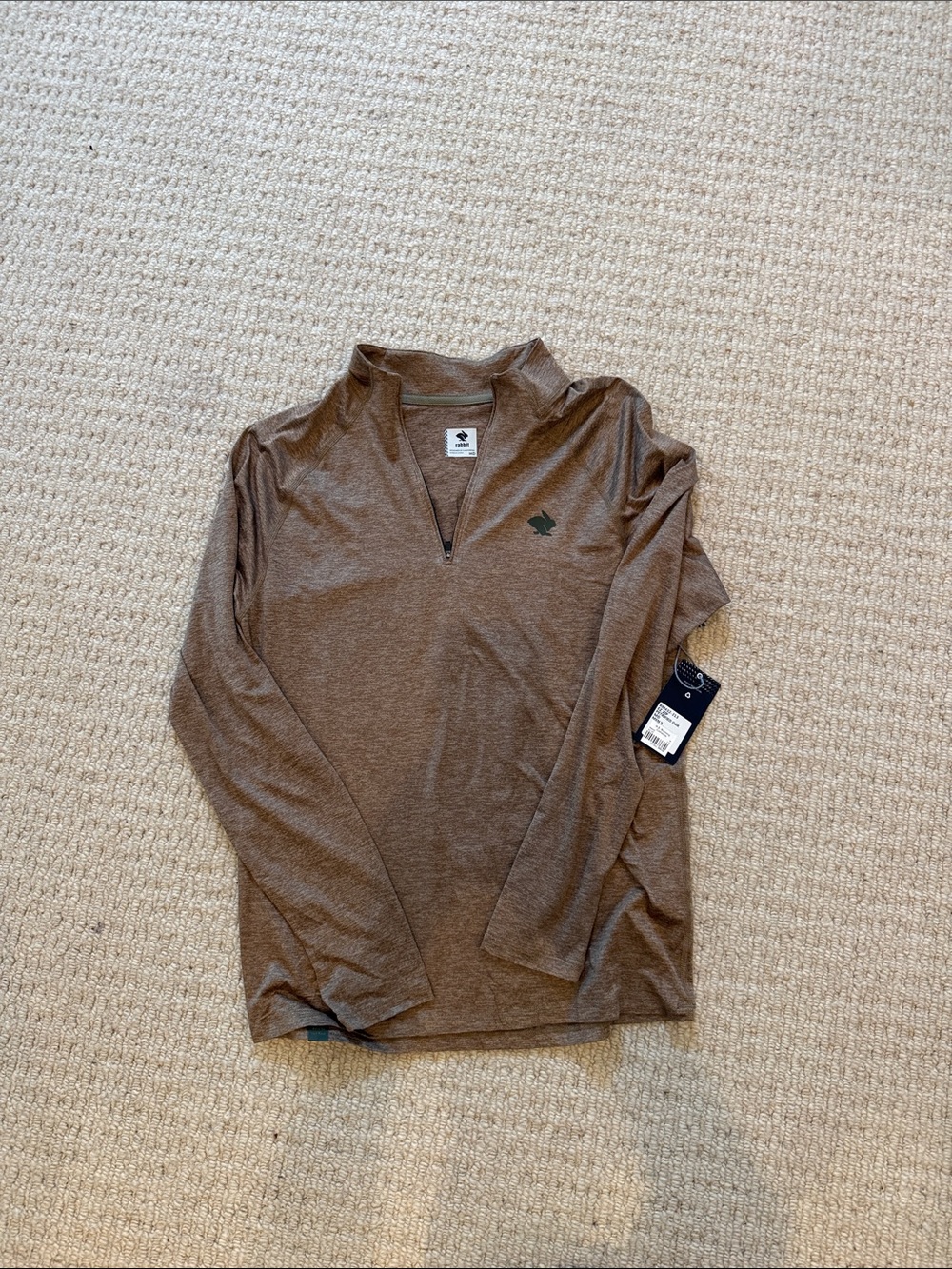 Men's Brown Half-Zip Performance Sweater